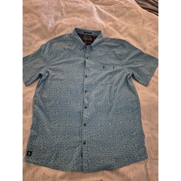 William Murray Short Sleeve Button Down Golf Shirt XL Blue - Picture 1 of 5
